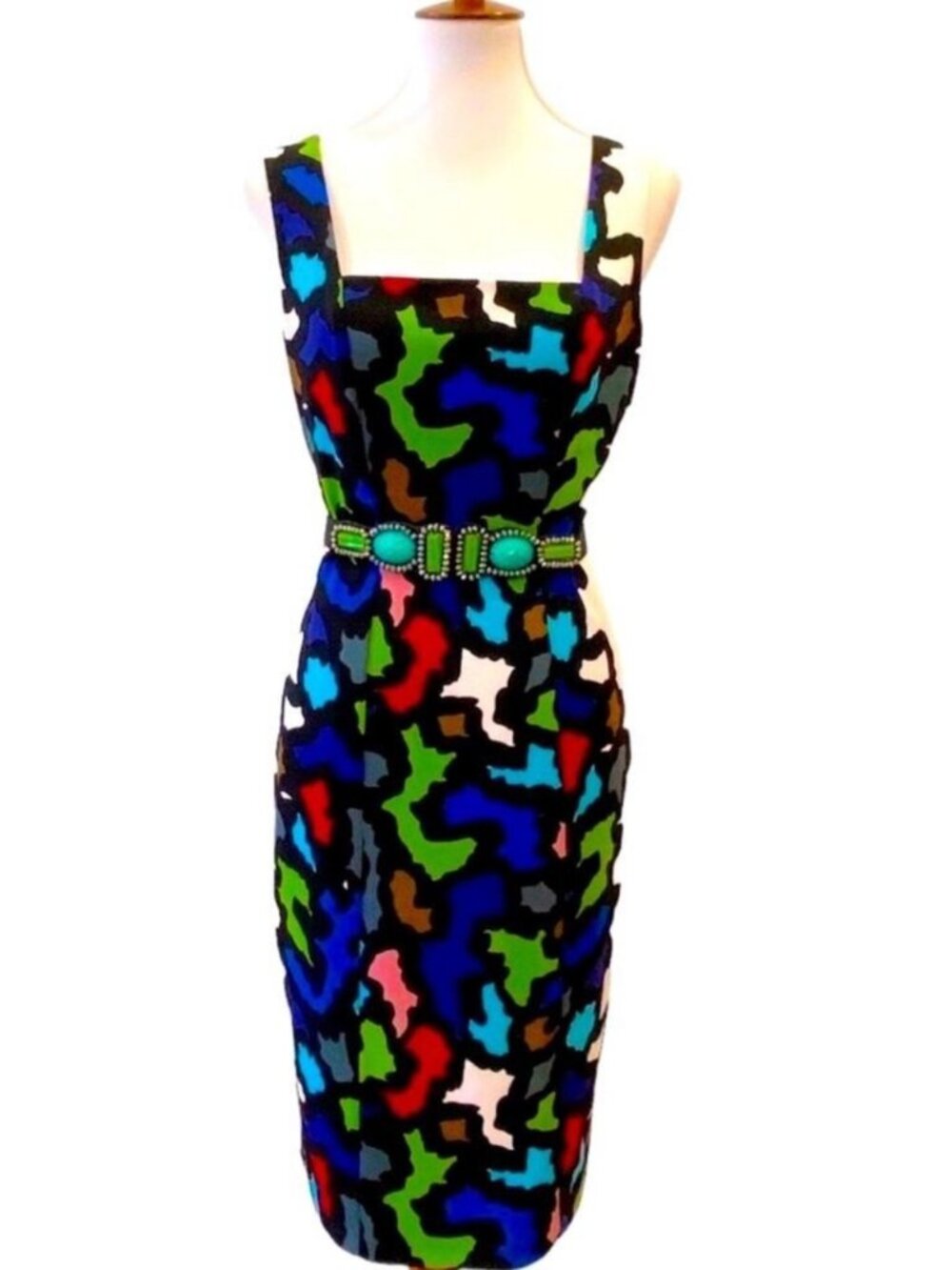 Vintage Dress Medium Y2K Art to wear Small Joseph Ribkoff Jewel Dress Party RARE